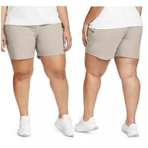 Eddie Bauer Rainer Cargo Mid Rise Shorts Water Repellent Plus Size 22W Beige